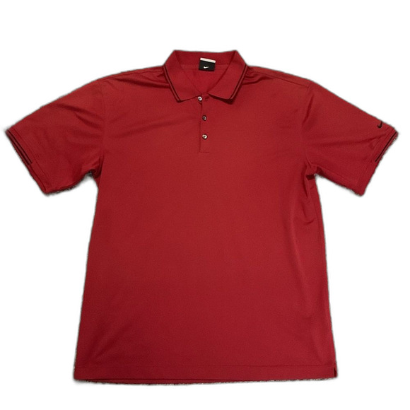 Nike Golf Red Black Trim Performance Short Sleeve Classic Polo Shirt Size XL - Picture 1 of 10